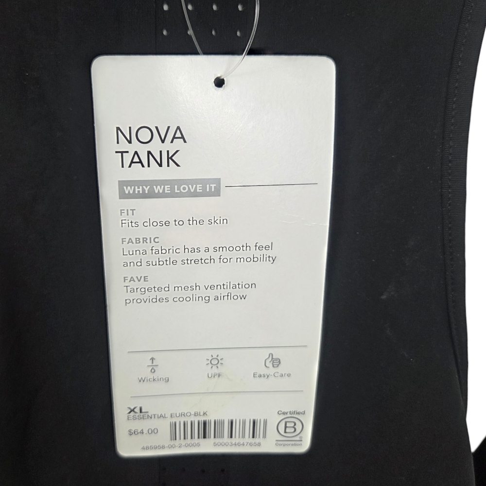 Athleta Nova Athletic Racerback Tank Top NEW Womens XL Black Workout Gym Shirt - Picture 8 of 13